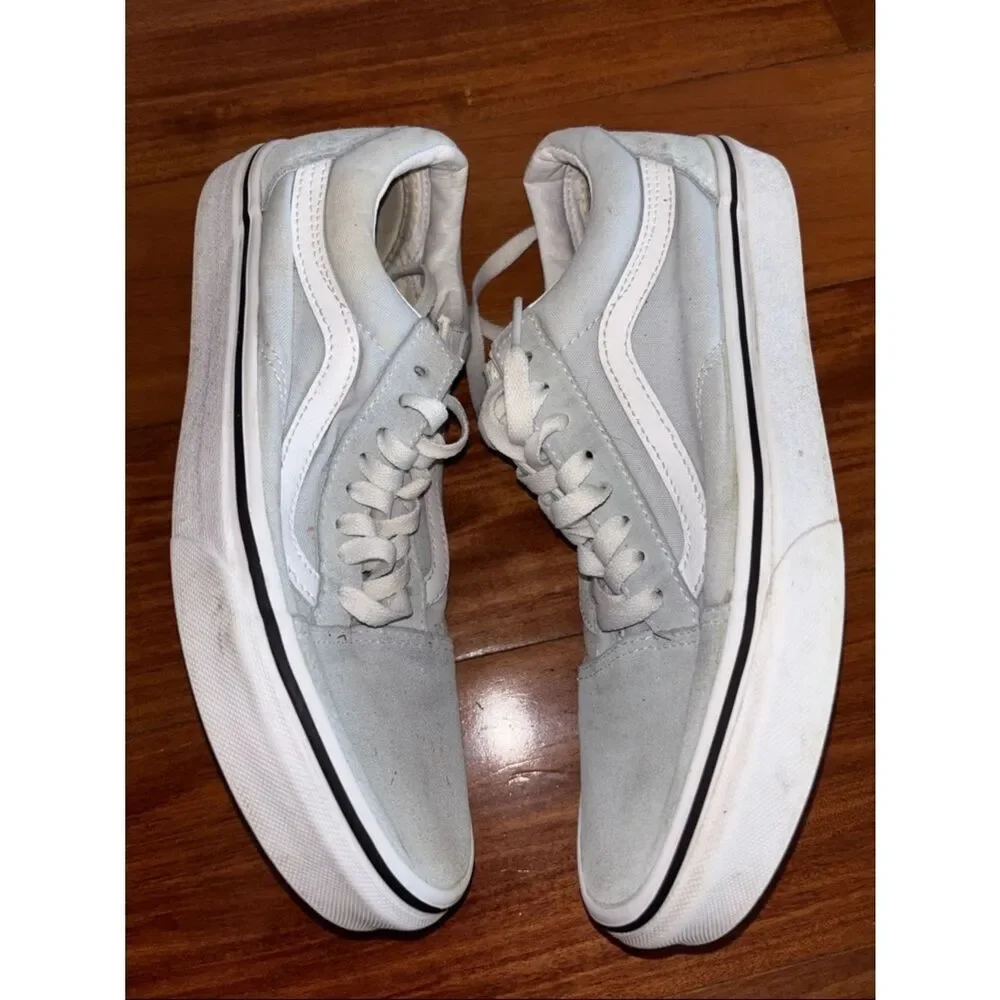 Vans mint green Low Top Sneakers in Light Gray and White size 8 men’s 9.5 womens